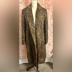 Lulus Keep Things Chic Tan Tiger Print Double Breasted Coat !Full Price Only!